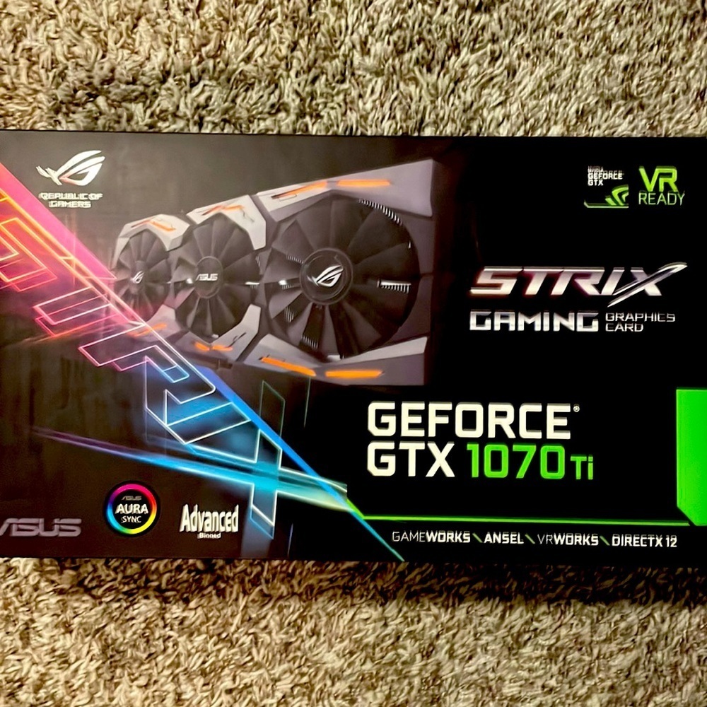 ASUS ROG STRIX 1070 TI graphics card, barely used.